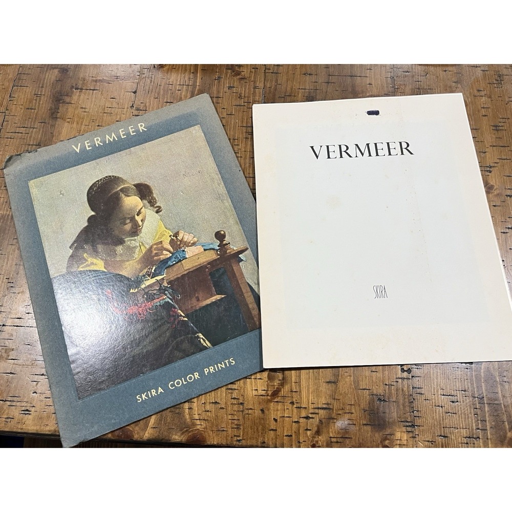 Vintage Vermeer Skira Color Prints Complete Lot Of 6 Prints With Descriptions